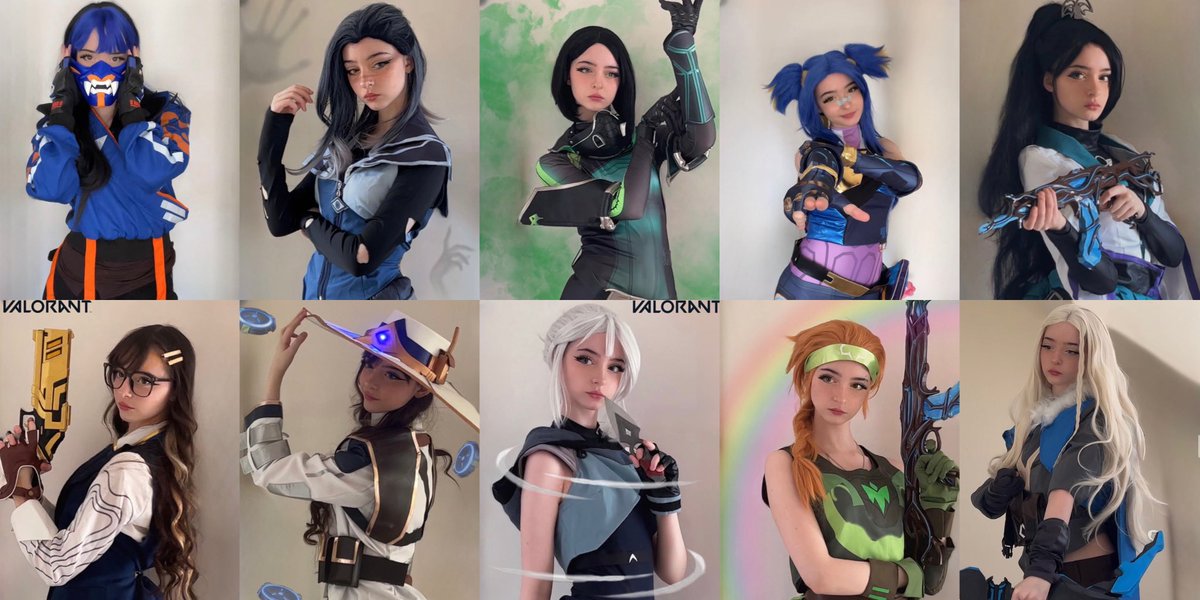 TenshiTTV's tweet photo. Some of my Valorant cosplays https://t.co/mHAlxRrqM5