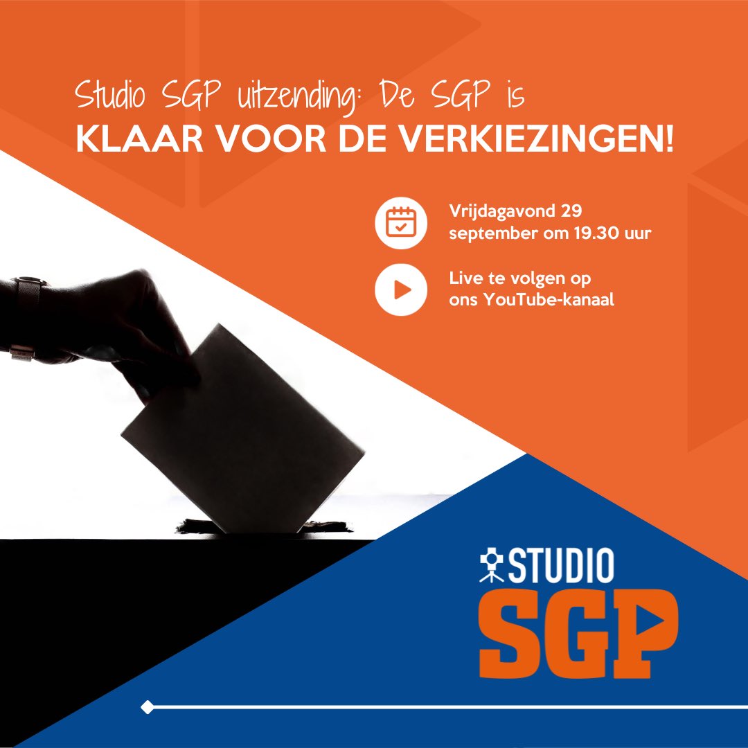 SGPnieuws's tweet photo. #TeamSGP is klaar voor de verkiezingen! Samen met onze lijsttrekker @chris_stoffer en SGP-kandidaten @PNMiddelkoop, @koekoek_tom en Ruben van Heteren bespreken we tijdens de uitzending van #StudioSGP de slogan en thema's waarmee de SGP de verkiezingen in gaat.
1/2 https://t.co/sT6zNrosZT