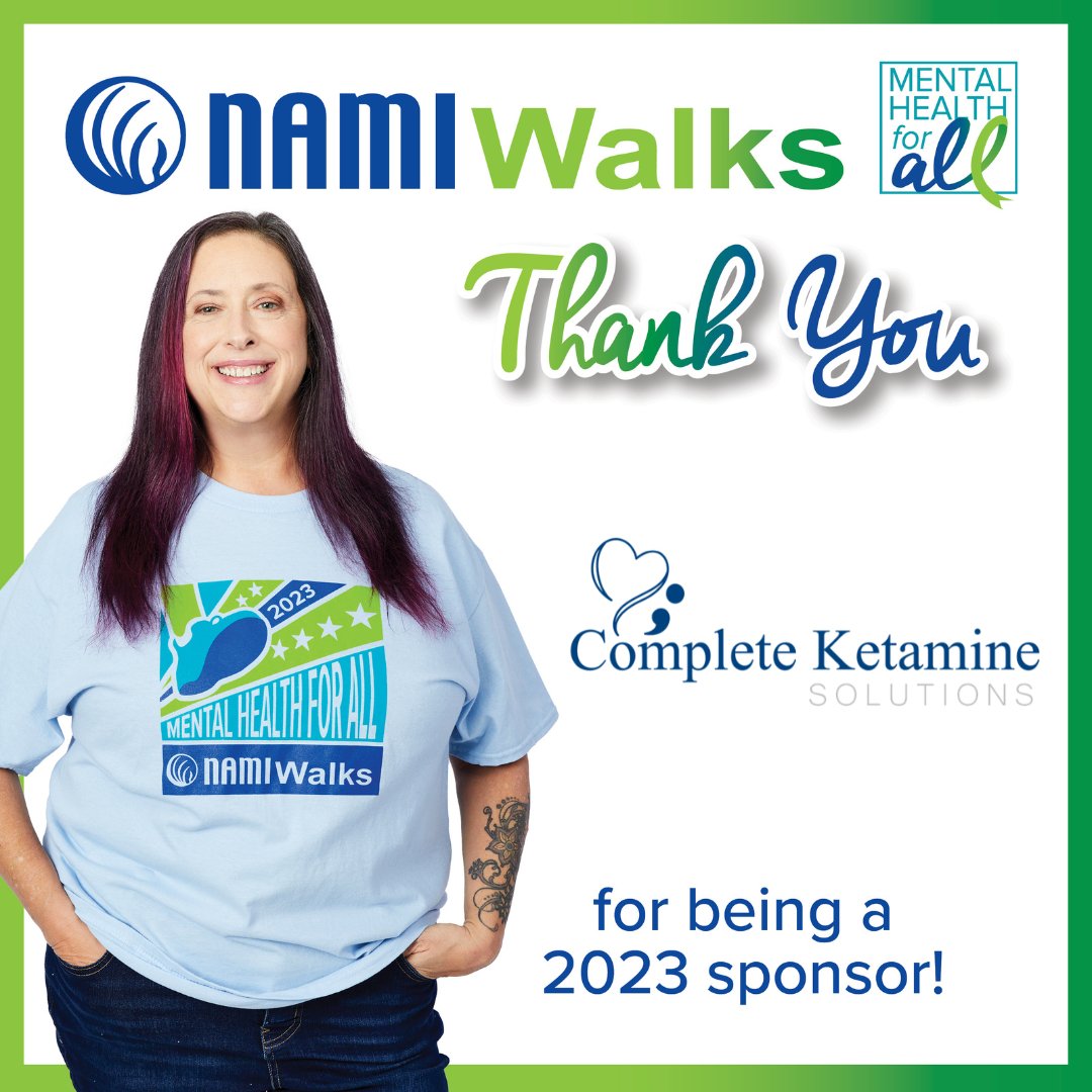Thank you to Complete Ketamine Solutions for becoming a Bronze Sponsor of NAMIWalks! #Together4MH