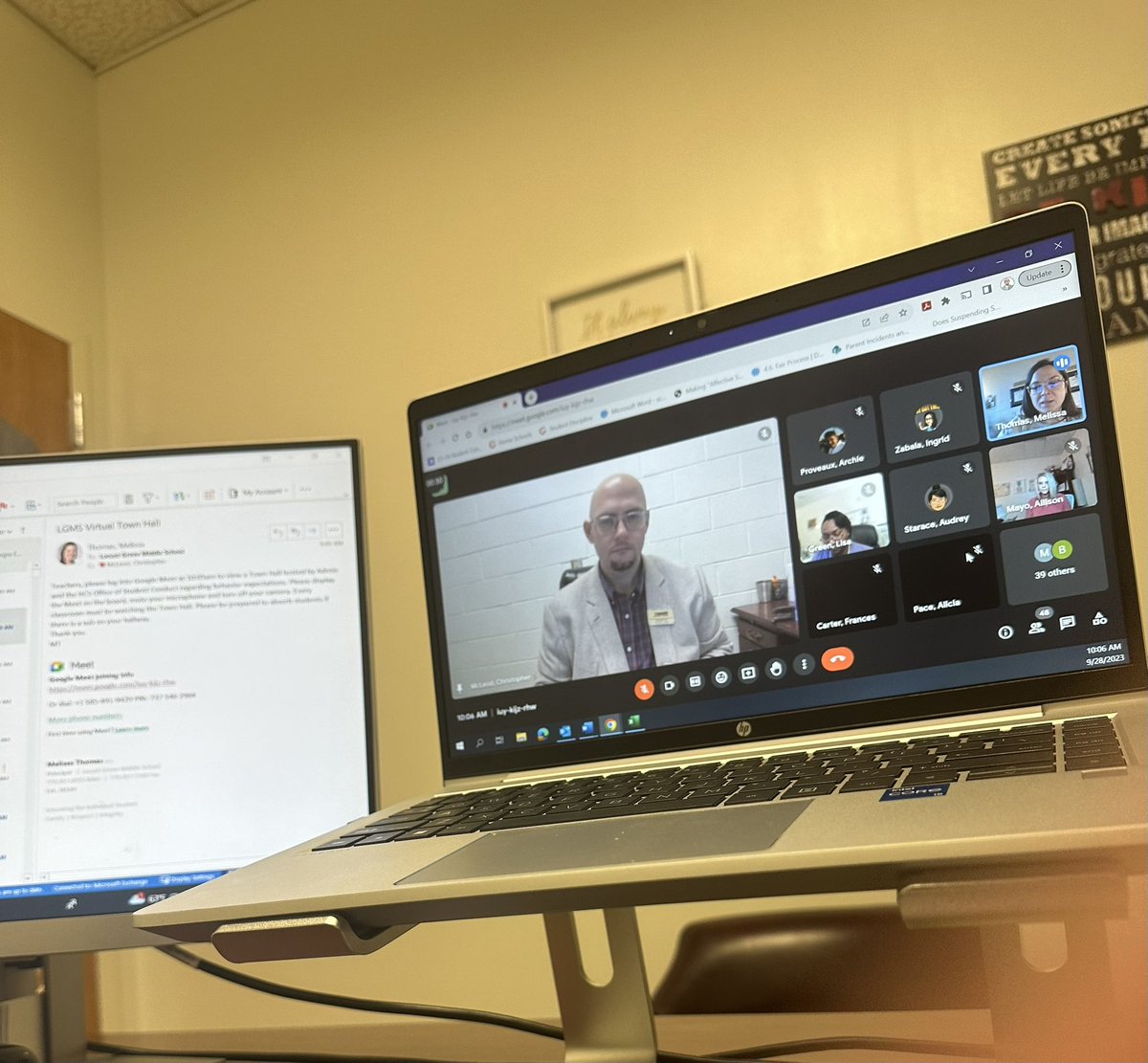 Happy to support <a href="/LGMS_HCS/">Locust Grove Middle</a> today, joining their virtual behavior expectations town hall for students. These conversations are so important for students. They need their admin to get in front of them and be unified with the teachers. <a href="/melissa13thomas/">Melissa Thomas</a> <a href="/allisonmayo97/">Allison Mayo</a> <a href="/Conduct_HCS/">HCS Student Conduct Dpt.</a>