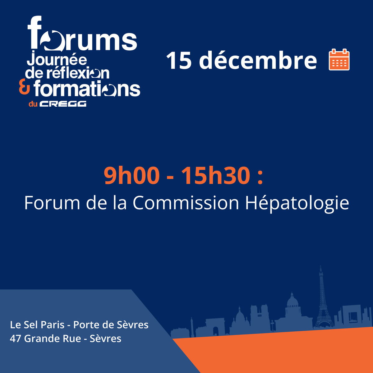 🔊Vendredi 15 décembre 2023 : Ouverture des Forums du CREGG !

➡️9h00 à 15h30 : Forum de la Commission Hépatologie
Modérateurs : Florian Charier(La Rochelle), Dann Ouizeman(Nice)

🎫Inscription & programme : cregg.org/produit/inscri…

#cregg2023 #forumsduCREGG #hepatologie #VHB