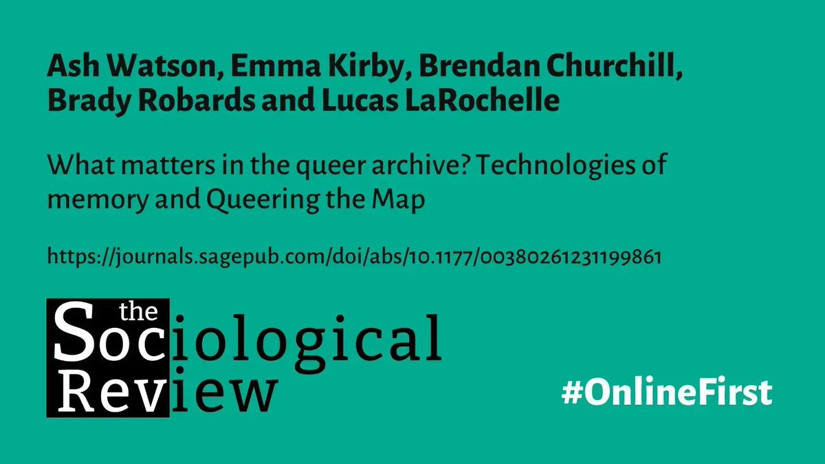 Why did people join an online #queer collective memory-making project? Ash Watson @CSRH_UNSW @DrEmmaKirby @BrenChurchill @bradyjay Lucas Larochelle found that participants felt connected to other contributors, and wanted to help map #LGBTQIA+ experiences. buff.ly/3Rw1Ie2