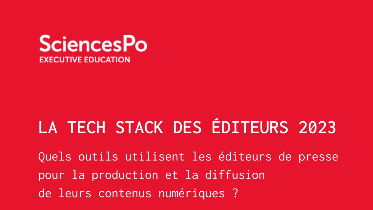 Tech Stack 2023 : Quels outils utilisent les sites d’information pour produire et diffuser leur contenu ? La 3ème édition de l’enquête est lancée ! 
➡️Éditeurs, vous avez jusqu’au 27/10 pour répondre au questionnaire ici : form.typeform.com/to/u7Jjpumh