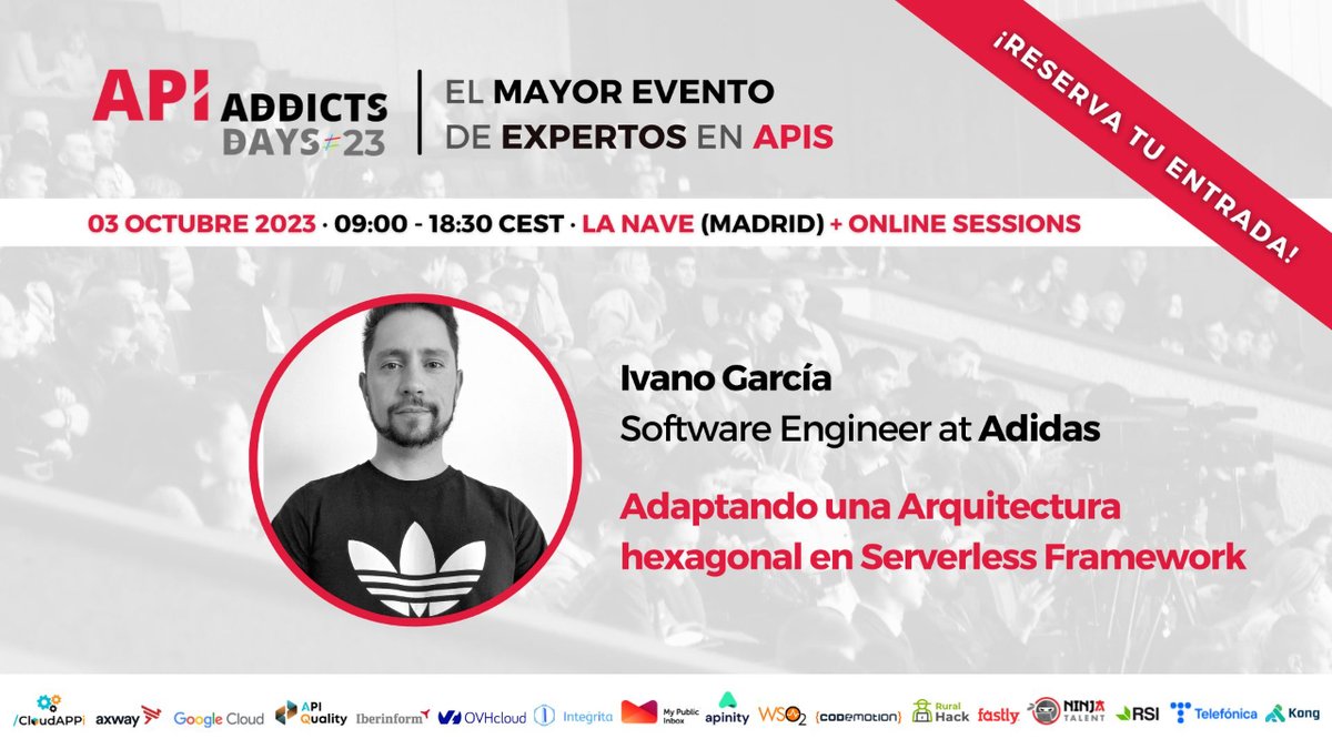 APIAddicts's tweet image. ¡Explora la arquitectura hexagonal con Ivano García de Adidas en #APIAddictsDays23! 🔎🌍

Fusiona esta arquitectura con Serverless para innovación y costos reducidos.🚀

Regístrate ahora 👉 apiaddicts.org/apiaddictsdays… 

#apiarchitecture #serverlessframework #Serverless #APIAddicts