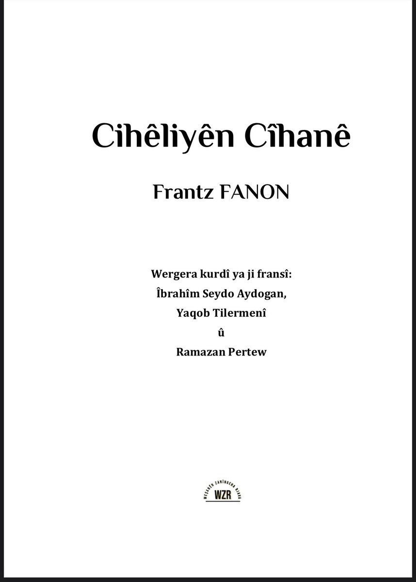 Some major announcements from the University of Rojava <a href="/RojavaUniv/">Zanîngeha Rojava / Rojava University</a> 

I am so happy and incredibly proud to announce the establishment of the University of Rojava Press. The first book that we decided to publish is “the Wretched of the Earth” by the one and only Frantz Fanon. 1
