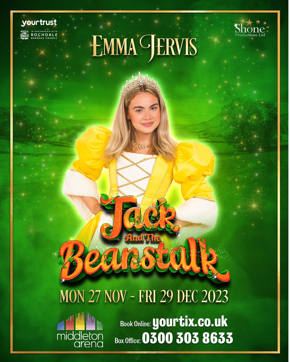 Shone_Ltd's tweet photo. Jack &amp; The Beanstalk - Cast Announcement
@Middleton_Arena 
27th Nov - 29th Dec 2023
BOOK NOW - https://t.co/D4jmOAHYZU
⭐️ David Drewitt
⭐️ Danny Jay
⭐️ Emma Jervis
⭐️ 3D Effects https://t.co/zjblLLUXvN