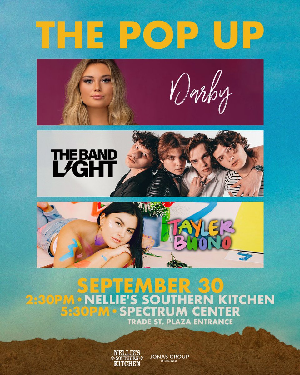 We’re keeping the party going! We’re excited to announce #ThePopUp happening at Nellie’s Belmont this Saturday, September 30th at 2:30pm 🥳 Our friends Darby, The Band Light, and @TaylerBuono will be performing live. What better way to pregame for #TheTour 🤩