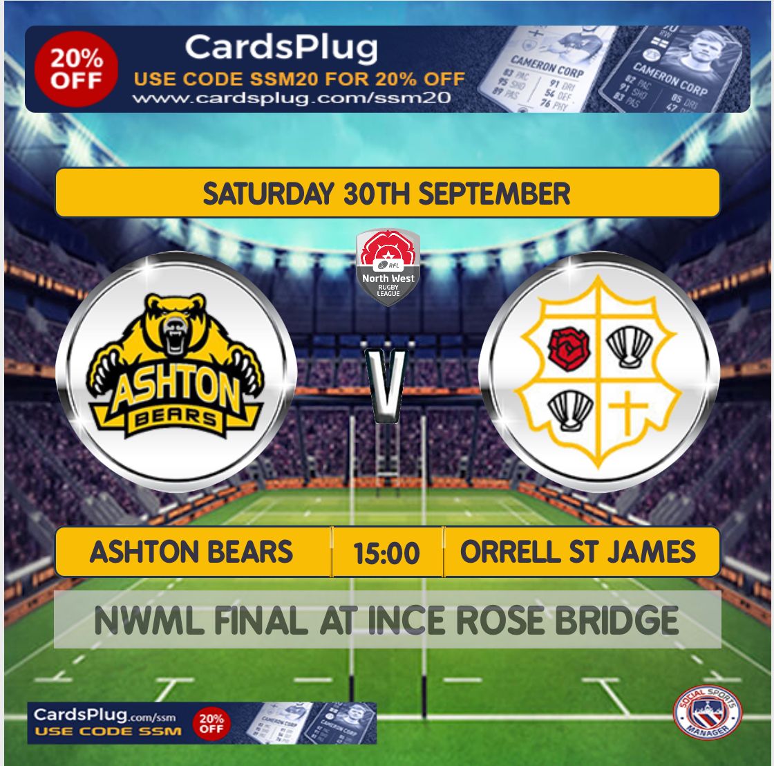 OSJ_openage's tweet photo. This week our 2023 season comes to an end in the NWML Grand Final against @AshtonBears . Let's try and get as many OSJ fans down to Ince Rose Bridge ARLFC to get behind the lads.
3pm ko
Coach travel details to follow
🔵🟡
🏉 https://t.co/YNGchlDy1g