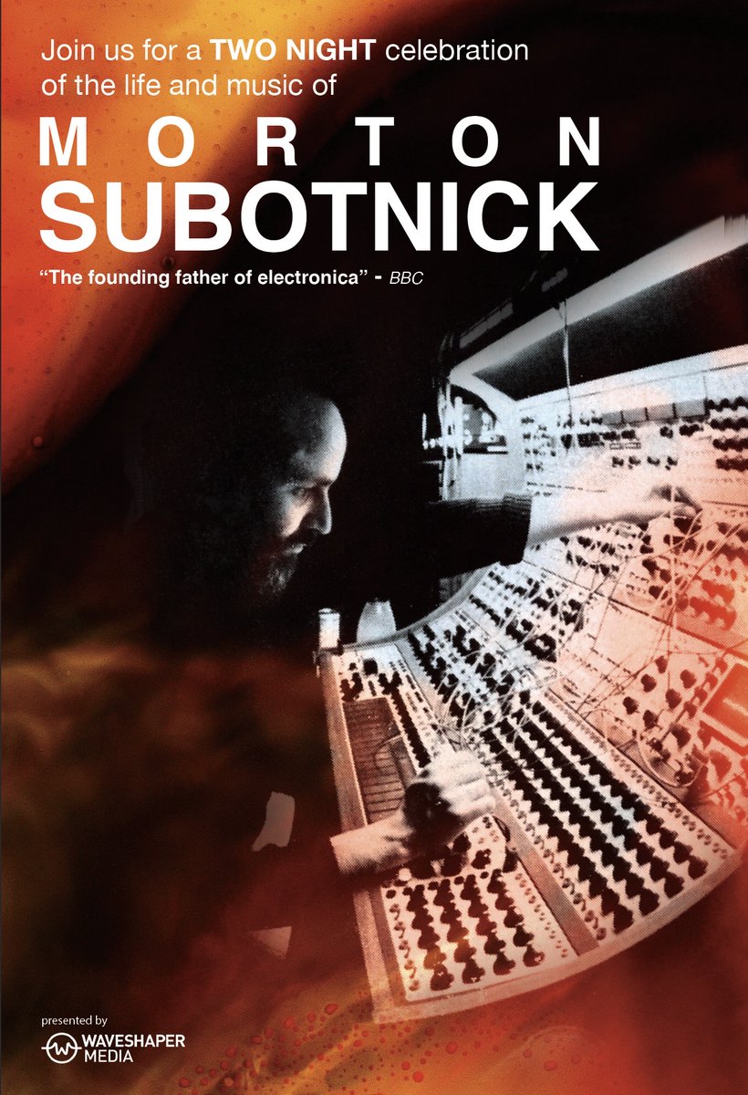 I Dream Of Wires (@idowdocumentary) on Twitter photo NORTH AMERICAN PREMIERE! Tickets are now on sale for both the Morton Subotnick & @Lillevan live A/V performance (Oct 27 <a href="/MilesNadalJCC/">Miles Nadal JCC</a>) + <a href="/SubotnickFilm/">Subotnick: Portrait of an Electronic Music Pioneer</a> doc screening (Oct 28 <a href="/HotDocsCinema/">Hot Docs Cinema</a>) in Toronto. Presented by <a href="/WaveshaperMedia/">Waveshaper Media</a>.
For info/tickets: linktr.ee/waveshapermedia NORTH AMERICAN PREMIERE! Tickets are now on sale for both the Morton Subotnick & @Lillevan live A/V performance (Oct 27 <a href="/MilesNadalJCC/">Miles Nadal JCC</a>) + <a href="/SubotnickFilm/">Subotnick: Portrait of an Electronic Music Pioneer</a> doc screening (Oct 28 <a href="/HotDocsCinema/">Hot Docs Cinema</a>) in Toronto. Presented by <a href="/WaveshaperMedia/">Waveshaper Media</a>.
For info/tickets: linktr.ee/waveshapermedia