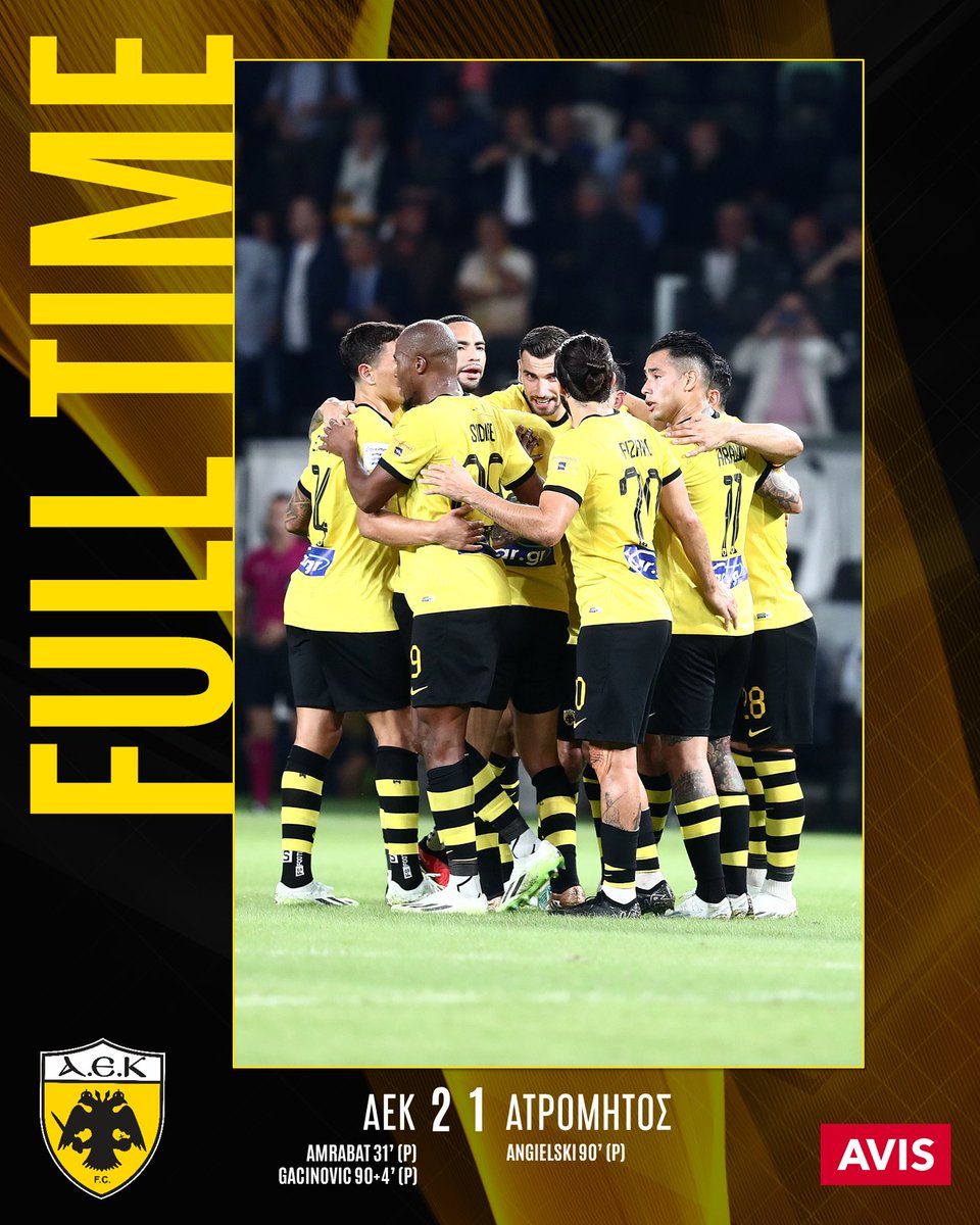 Λήξη του αγώνα: ΑΕΚ – Ατρόμητος 2-1
#aekatr #aekfc #aekfcseason2023_2024 #slgr