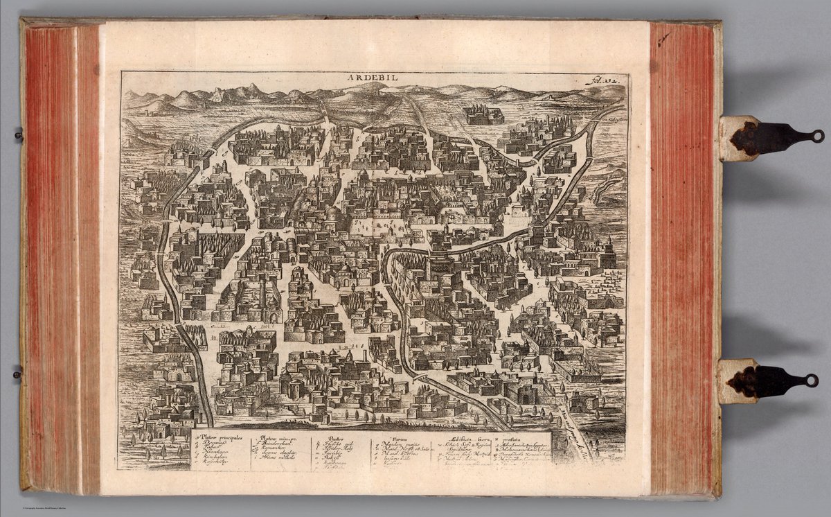 یک بازنمایی از شهر اردبیل در ۱۶۶۳ میلادی.