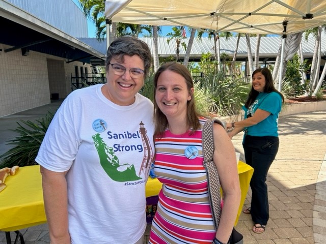Thank you so much to Sun Van Oss from St. Michaels Church for introducing us to Jackie Overton from Church of the Redeemer in Sarasota. The Church's donation is funding two pieces of playground equipment. #SanibelStrong #WeAreSanibel #LoveLeeSchools