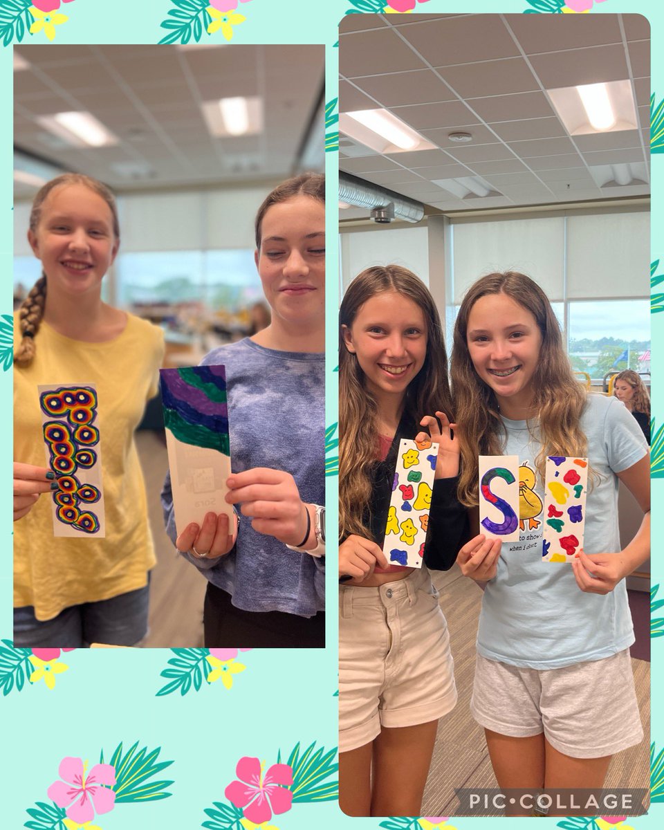 Some of sweet makers with their #makeandtake bookmarks today in the @BrickellAcademy library! #makerspace #libraryprograms #allthethings