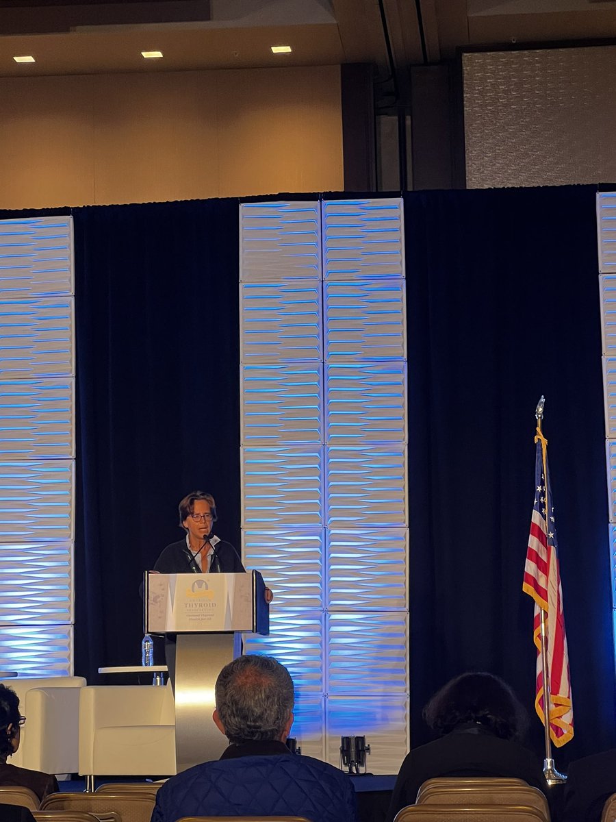 PheoSurgeon's tweet photo. ATA President @Jasosamd addressing the #Centennial @AmThyroidAssn meeting, a historical occasion. She addressed ideas for shaping leadership for the next 💯 years. https://t.co/iLD6ndj4uM