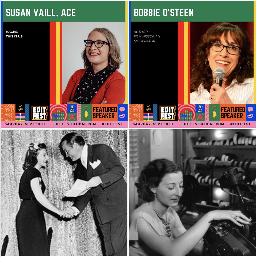 Panel w Susan Vaill Saturday #editfest focusing on Barbara “Bobbie” McLean who had more creative influence at a studio than any editor in film history and most Oscar noms until 2012. Taste of things to come: a  series of panels #editedbywomen in collab w #americancinemaeditors