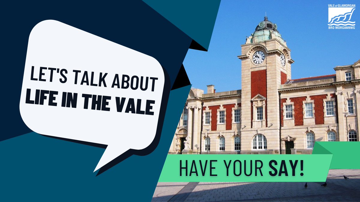 Share your experience of living and working in the Vale, in our #LetsTalk survey

Your responses will help shape the future of 
our services and inform important plans and policies, such as the Annual Delivery Plan and upcoming Budget. 

Have your say👇
surveys.data.cymru/s/ArolwgPreswy…