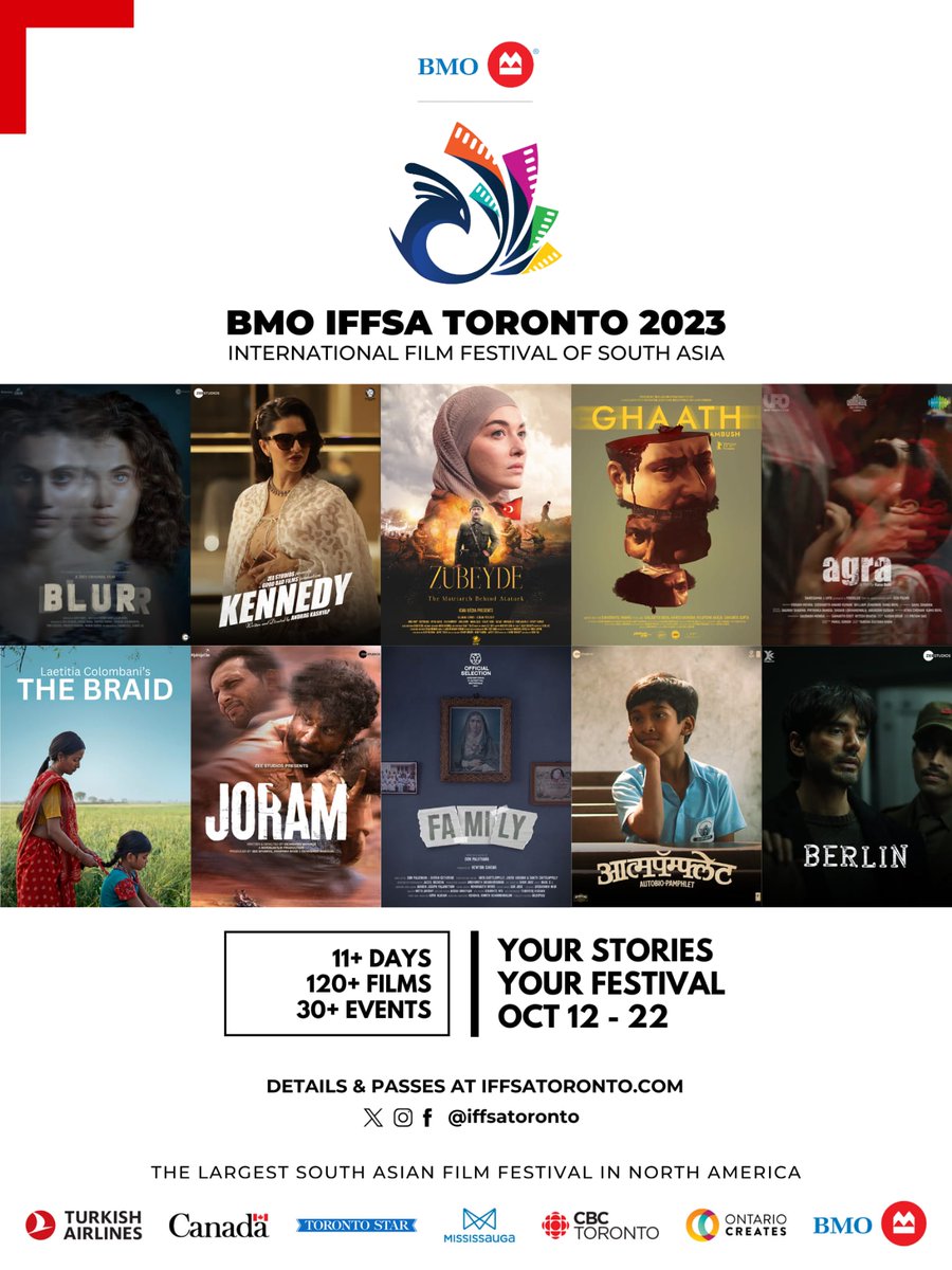 BMO IFFSA Toronto 2023

Oct 12 to 22 | 120+ Films | 30+ Events

Details &amp; Passes 👉 iffsatoronto.com

YOUR Stories, YOUR Festival

The Largest South Asian Film Festival In North America