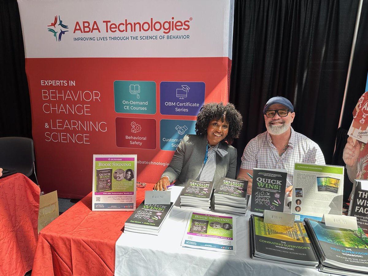 abatechnologies's tweet image. Thanks to everyone who stopped by our booth at FABA 2023 for our book signing with Dr. Paul &quot;Paulie&quot; Gavoni and Anika Costa. 

Get a copy on our website: ow.ly/814m50PQRSA

#OrganizationalBehaviorManagement #SchoolLeadership #aba #bcba #obm #behavior #behavioranalysis