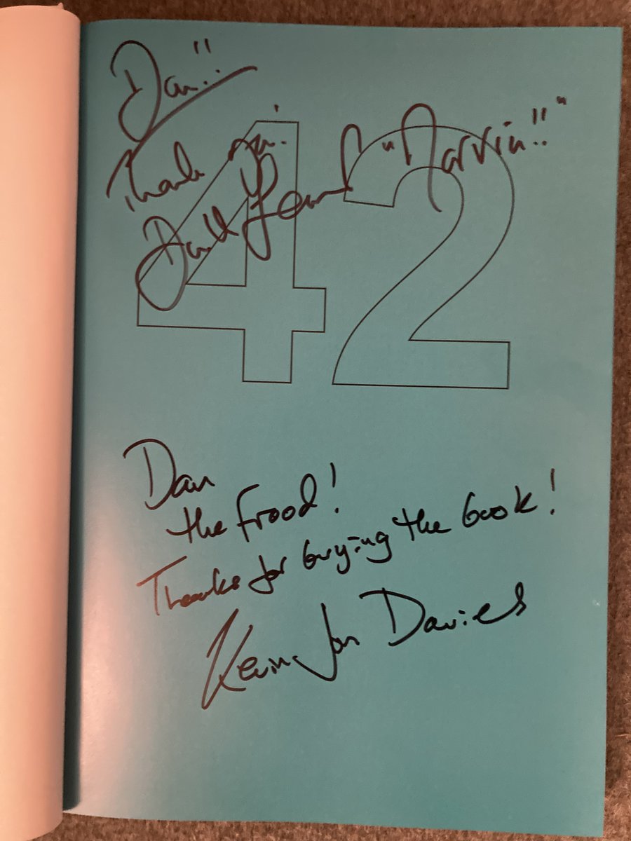 Excitement, adventure and really wildly improbable things with @kevinjondavies and @DavidLearner1 (TV Marvin) celebrating #42DouglasAdams hosted by @DavidsBookshop in #LetchworthGardenCity #PlanetEarth - thanks all for an excellent evening!