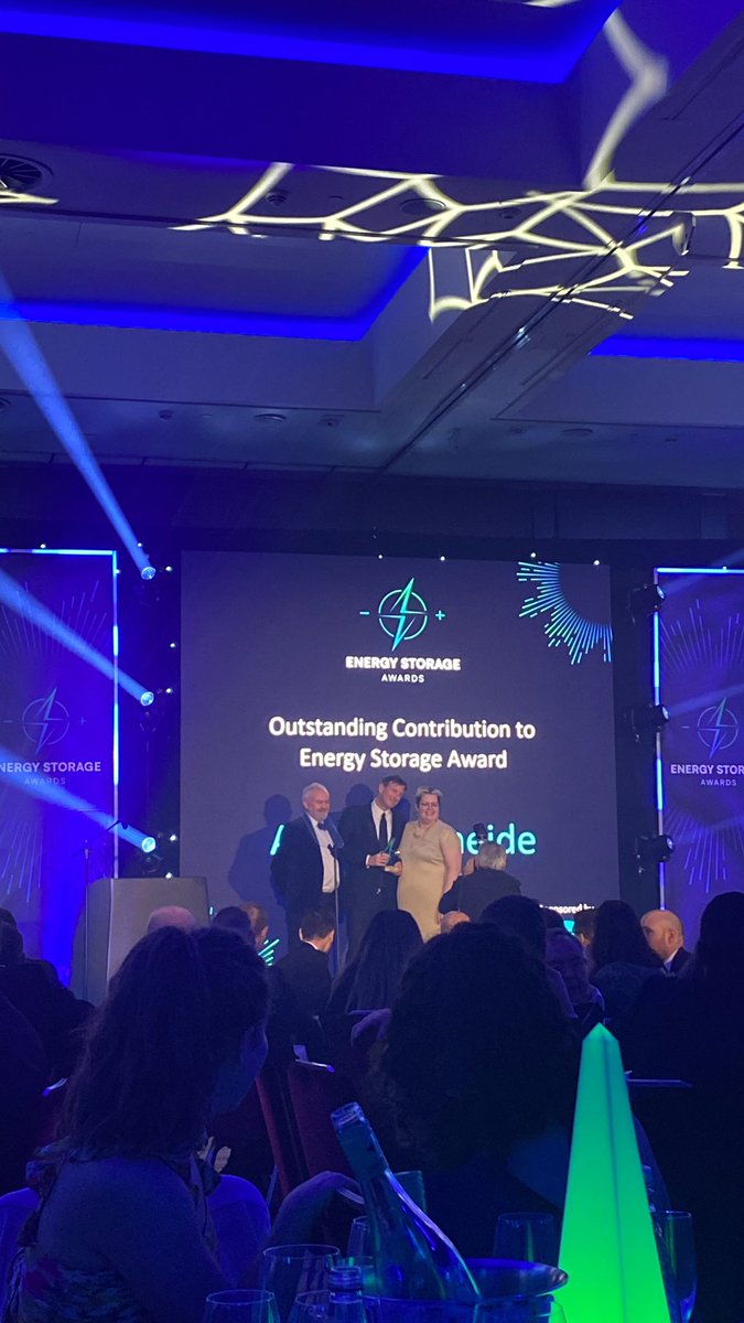 _SolarEnergy's tweet photo. Honoring an exceptional individual in the energy storage arena: Alex O’Cinneide from @Gore_Street receives the Outstanding Contribution to Energy Storage Award, graciously sponsored by #ConradEnergy.
 
#StorageAwards https://t.co/c0tFtku2cE