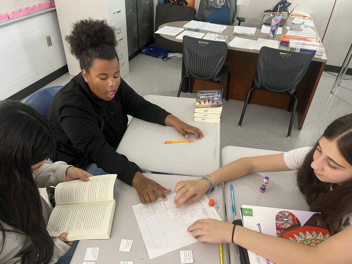 Students analyzed aspects of character from Summer of Mariposas in groups today. <a href="/RamseyMS_JCPS/">Ramsey Middle School</a> <a href="/elCurriculum/">elCurriculum.com</a>