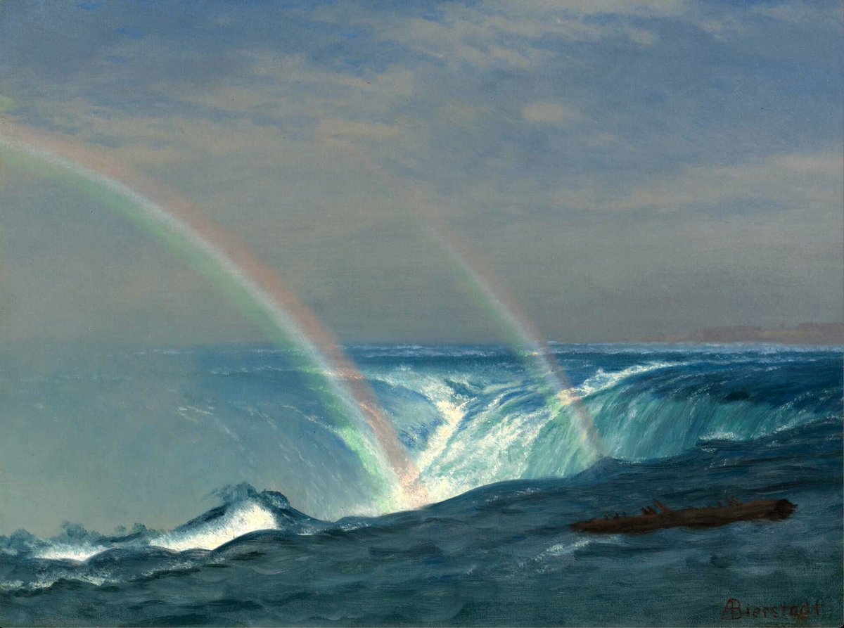 Home of the Rainbow by Albert Bierstadt (1830-1902); painted 1880
#albertbierstadt #bierstadt #niagra #niagrafalls #seascape #rainbow #rainbowart #nature #natureart #waterfall #waterfalls #waterfallart #paintingoftheday #art #artwork #artist #paintings #painting #newyork #canada