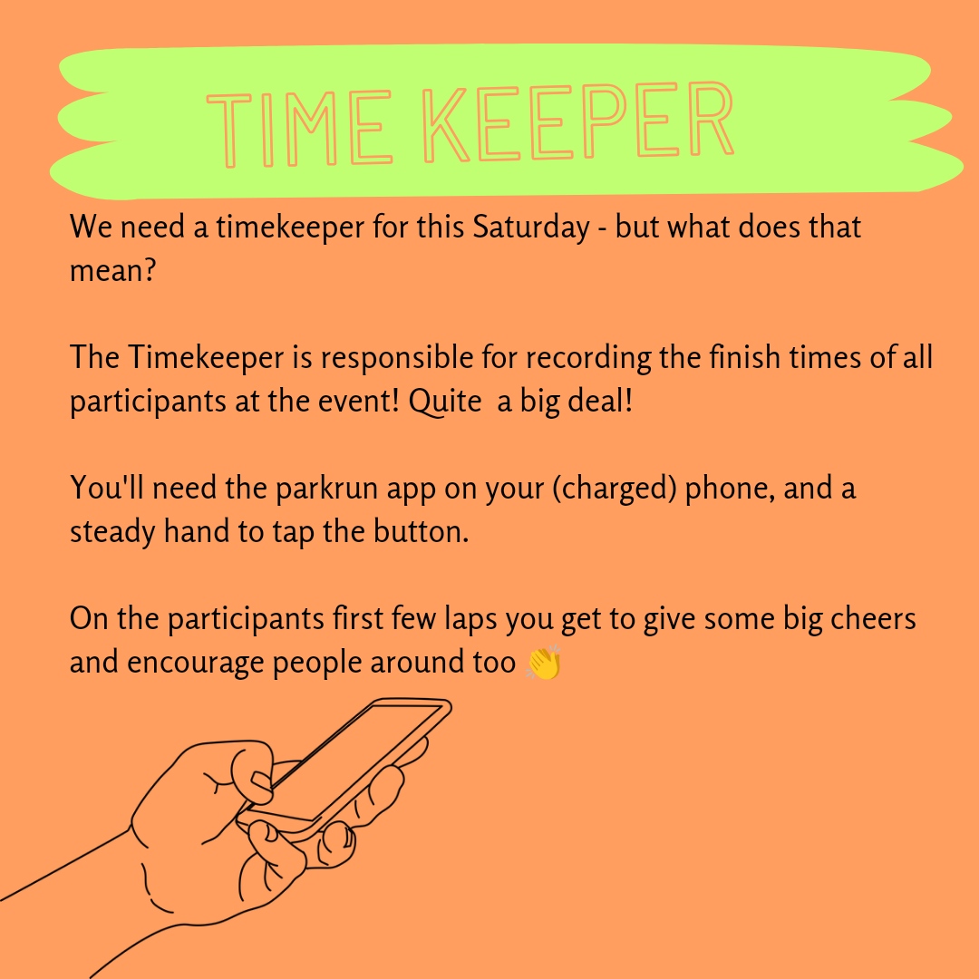 We could do with a couple of Timekeepers to grab one of thes important roles email us on potternewton@parkrun.com and check the future roster on parkrun.org.uk/potternewton/f…