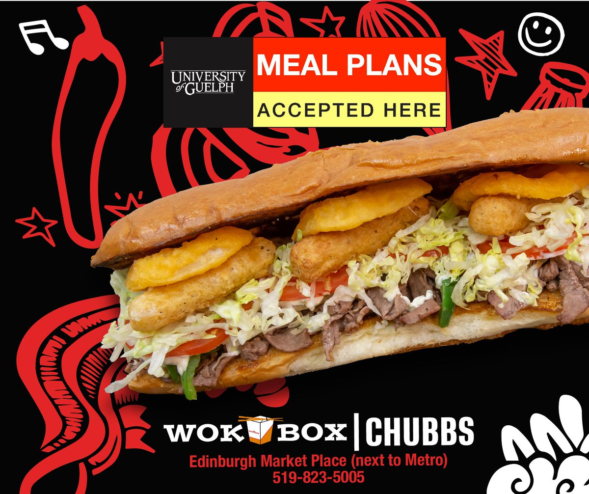 DYK that Wok Box is now accepting UofG meal plans? Located at 492 Edinburgh Rd S, Guelph! Stop by today! #UofGuelph