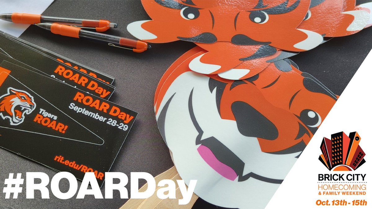 RIT_BrickCity's tweet photo. It is ROAR day at RIT! Come and show your spirit! 🐯🧱🏙️🐅🙌🎈
#RIT #BrickCityWeekend #ROARDay https://t.co/acj5FiMJ9Z