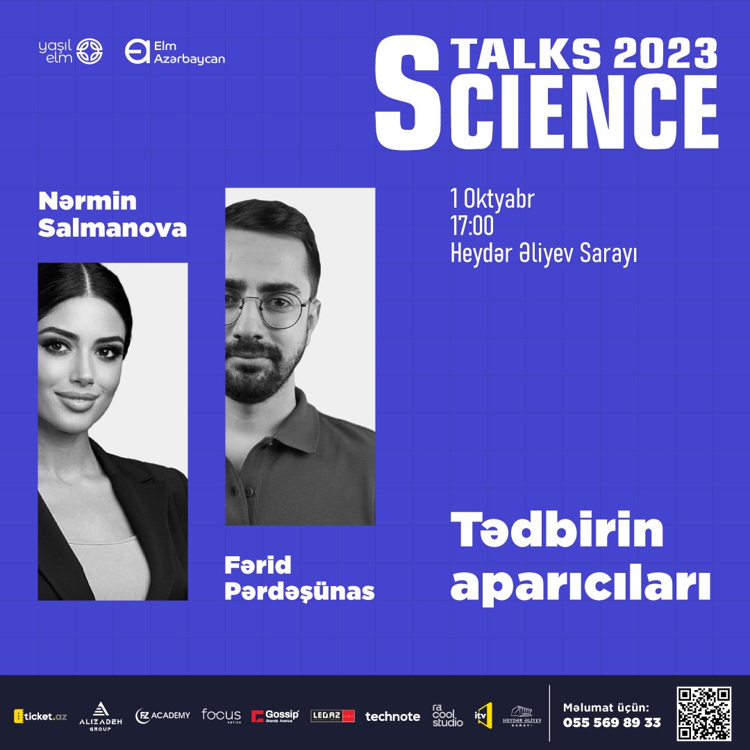 sciencetalks_az's tweet photo. Belə xüsusi tədbirin, əlbəttə ki, xüsusi də aparıcıları olmalıdır! 🗣️

Son həftəyə özəl endirim. 👏🏻

@iticket.az-da "Elm" promokodundan istifadə edərək 20% endirim əldə edə bilərsiniz. 👇🏻

🎟️ Biletlər üçün: 
📱 (+994) 55 569 89 33

#sciencetalks2023 https://t.co/RlbpwE2oeX