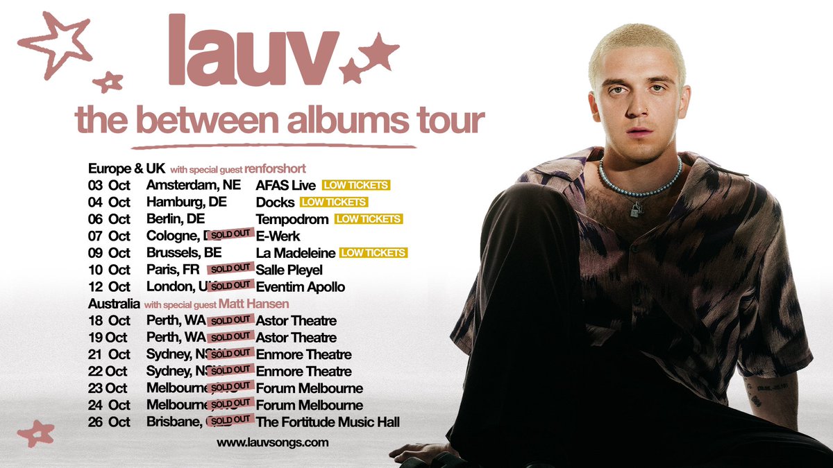 TOUR TOUR TOUR TOUR TOUR!!!! i will cry so hard right now :) i'm coming to europe next week with @lauvsongs and i CANT wait. where will i see u? (and london since this is already sold out, pay close attention i have a surprise)