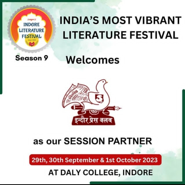 Indorelitfest's tweet photo. We are proud to welcome our Session partner Indore Press Club to the Indore Literature Festival Season 9. India's most Vibrant Lit fest is back!! with season 9, "Where We Unleash Your Inner Poet" #indorelitfest2023 #hellohindustan #poetry https://t.co/OjnhCnyezJ