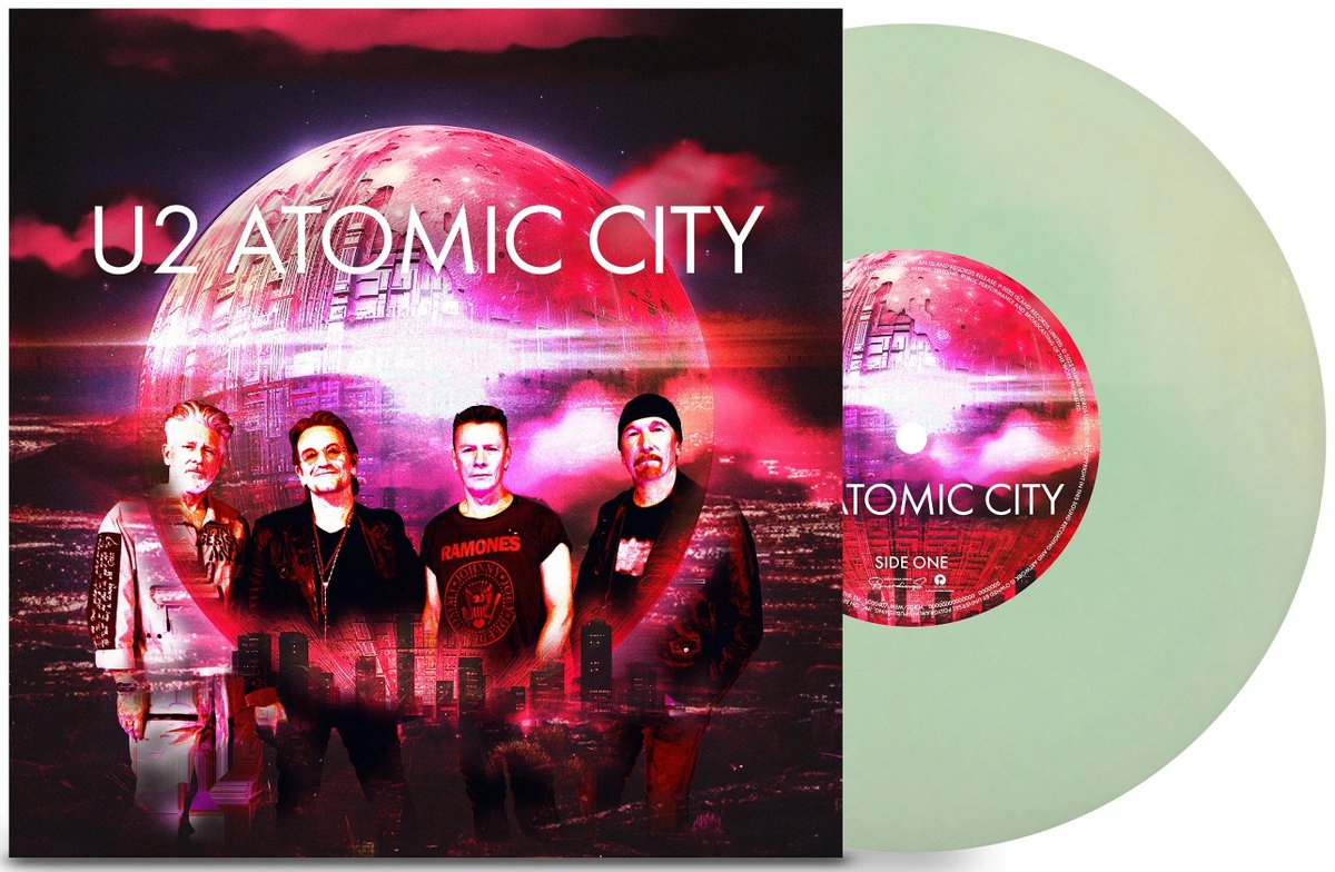 u2songs's tweet photo. U2 "Atomic City" single, December 27, 2023.
One sided single, etched on the B-Side. Photoluminescent transparent vinyl. Released December 29, 2023. More in our discography entry shortly: https://t.co/QEqJ4LZBQ4
#U2UVSphere #U2AtomicCity https://t.co/Gre2n6ItmT