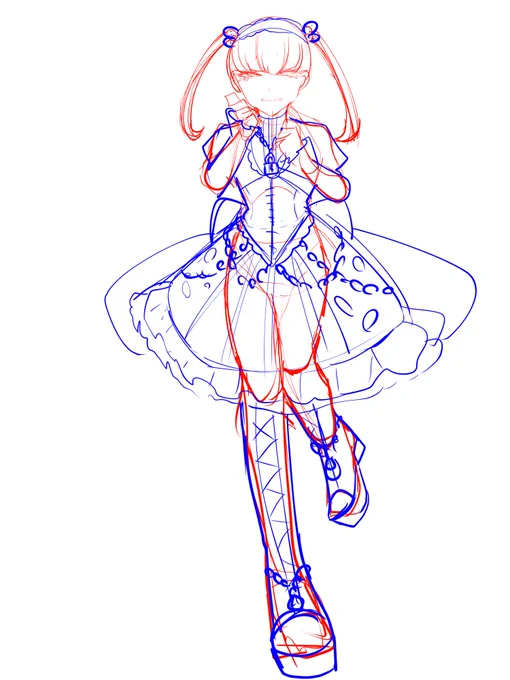 最近素体と服ラフを描くことを覚えた #wip