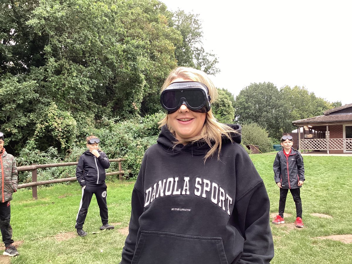 whcps's tweet photo. Some more sensory action with Miss Farrell looking good in black-(out goggles) #WHCYear6 #Boreatton https://t.co/tgSXyWkTDr