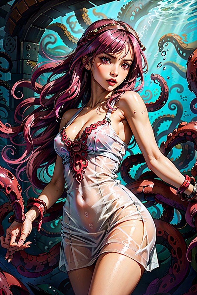SignunVonBeruck's tweet photo. My entry for #Krakenslair by @DarkNight_AI
In a underwater temple, the priestess see the tentacles et say this sentence :"Oh no ! Again me ?"
#AI #AIgirl #AIChallenge #StableDiffusion #DiffusionWaifu https://t.co/oW1wHwlaTm