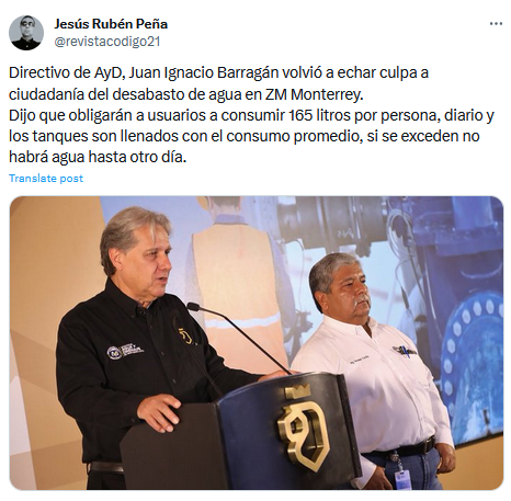 Ejemplos de Planificación Central: Cuba, Venezuela, Corea del Norte, URSS, Alemania Nazi, y sí, el Nuevo Nuevo León de <a href="/samuel_garcias/">Samuel García</a> . Si quieres destruir a tu pueblo, encárgate de decirles cuántos litros tienen permiso de usar, y usa tu poder coercitivo para hacerlo cumplir.