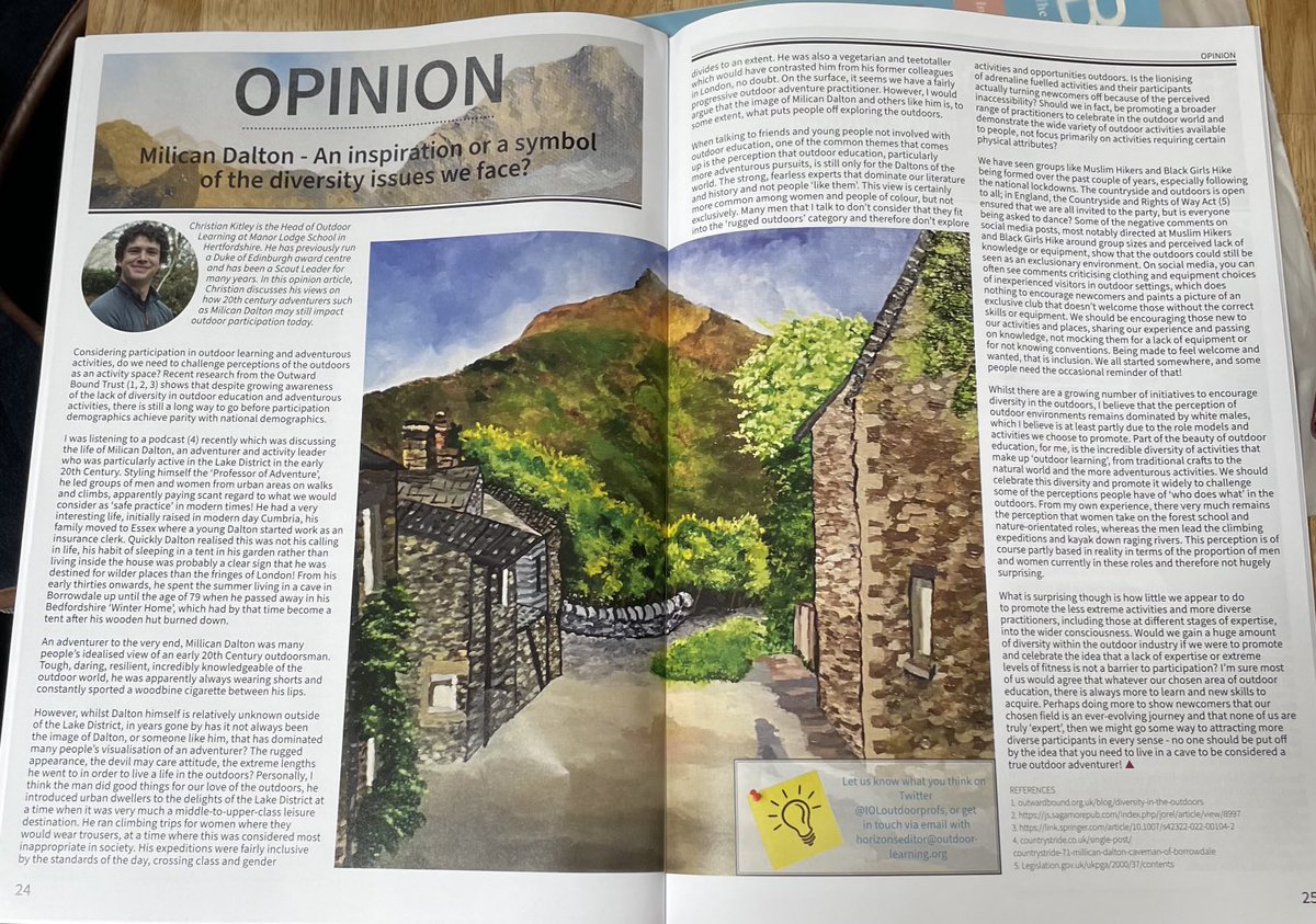 christiankitley's tweet image. Celebrating small successes to increase diversity. My article for ⁦@IOLOutdoorProfs⁩ Horizon magazine. Inspired by ⁦@Countrystride1⁩ episode on Milican Dalton, do his achievements and life story inspire or turn people off the outdoors? #outdoorEd #OutdoorEdChat