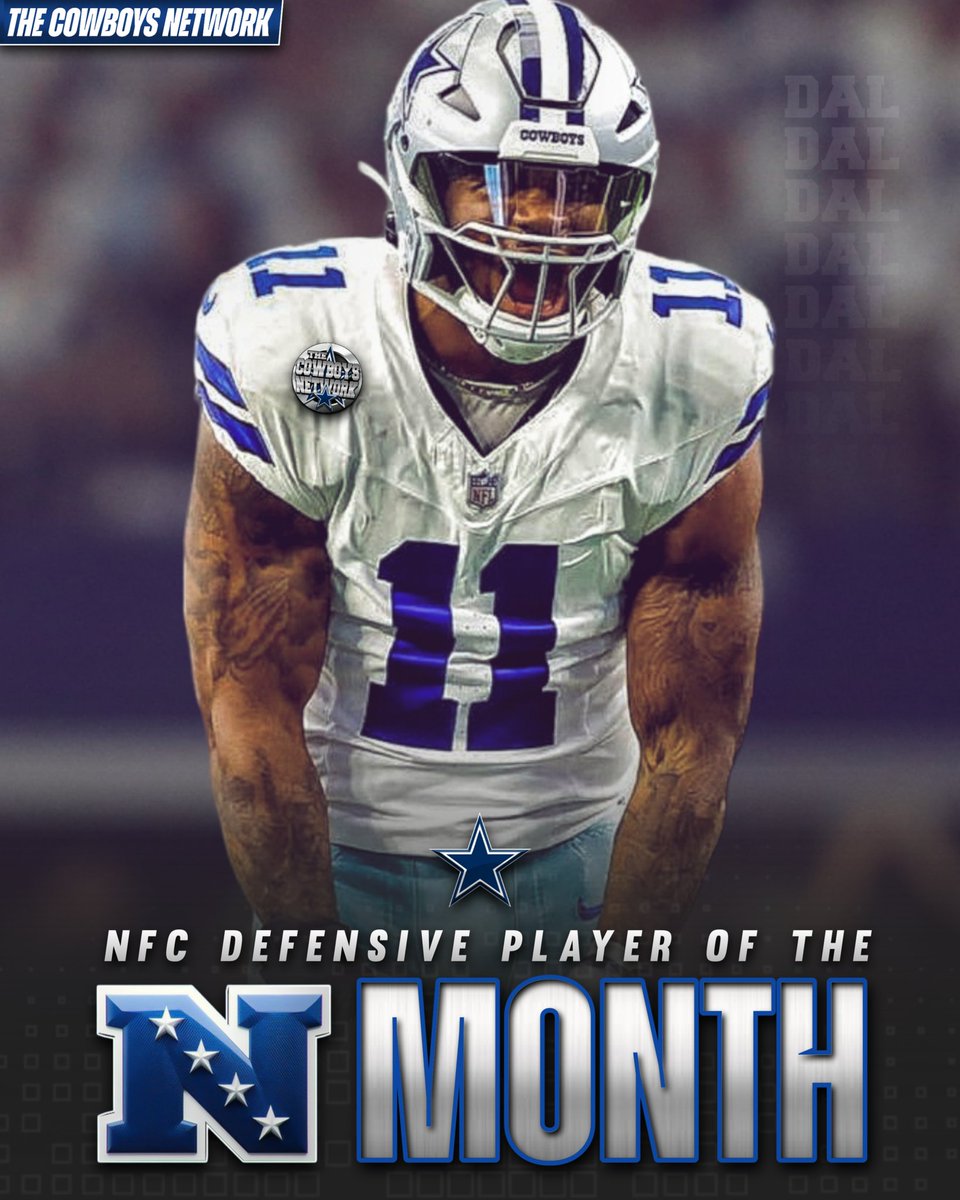 TheCowboysNet's tweet photo. Cowboys LB Micah Parsons has been named NFC Defensive Player of the Month ✭ #dallascowboys https://t.co/OlexOin7X7