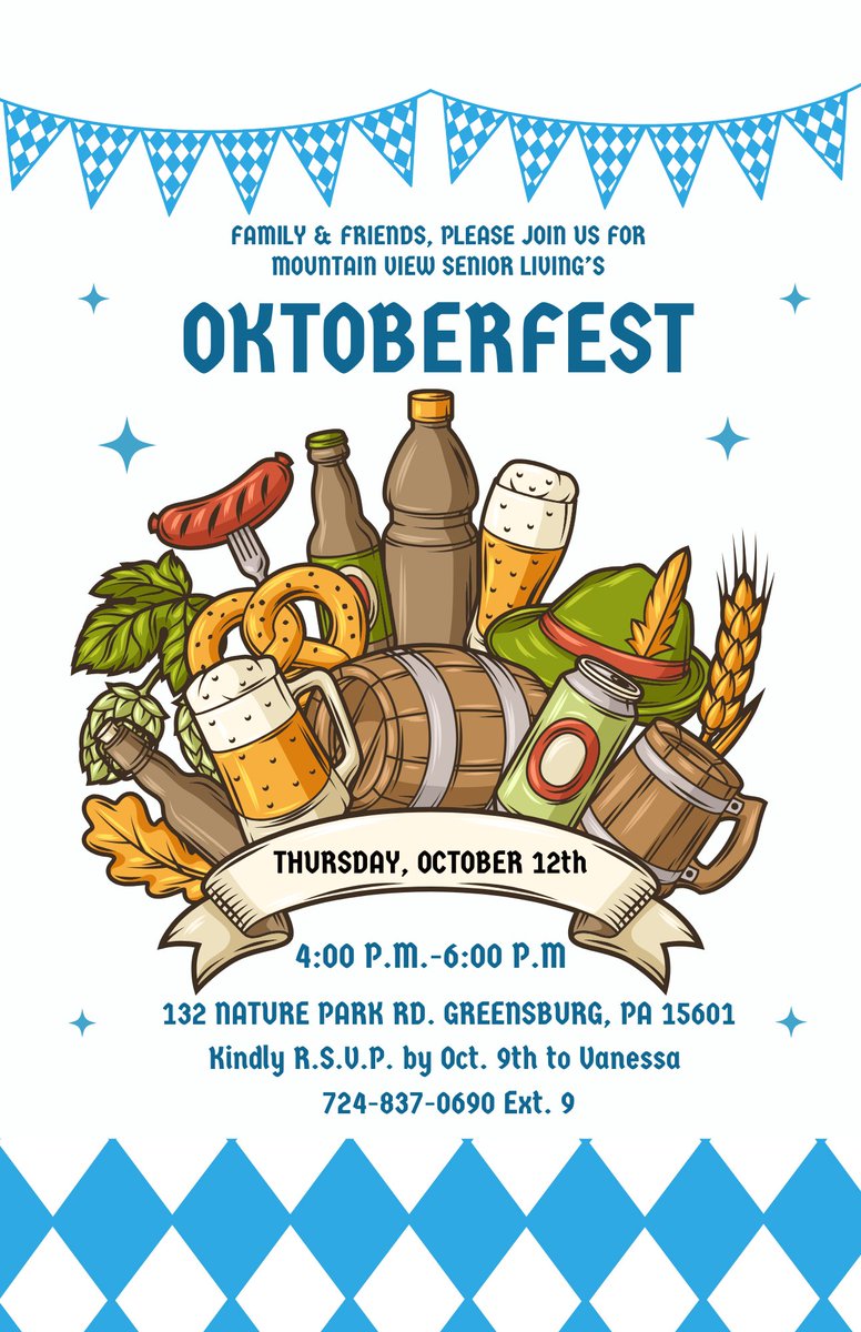 MountainViewSL's tweet photo. Join us for Mountain View Senior Living's Oktoberfest! All family &amp; friends are welcome - October 12th at 4pm, don't forget to RSVP! 🎃 https://t.co/7JjbYXacxr #oktoberfest #seniorliving https://t.co/KNJ0GFglxp