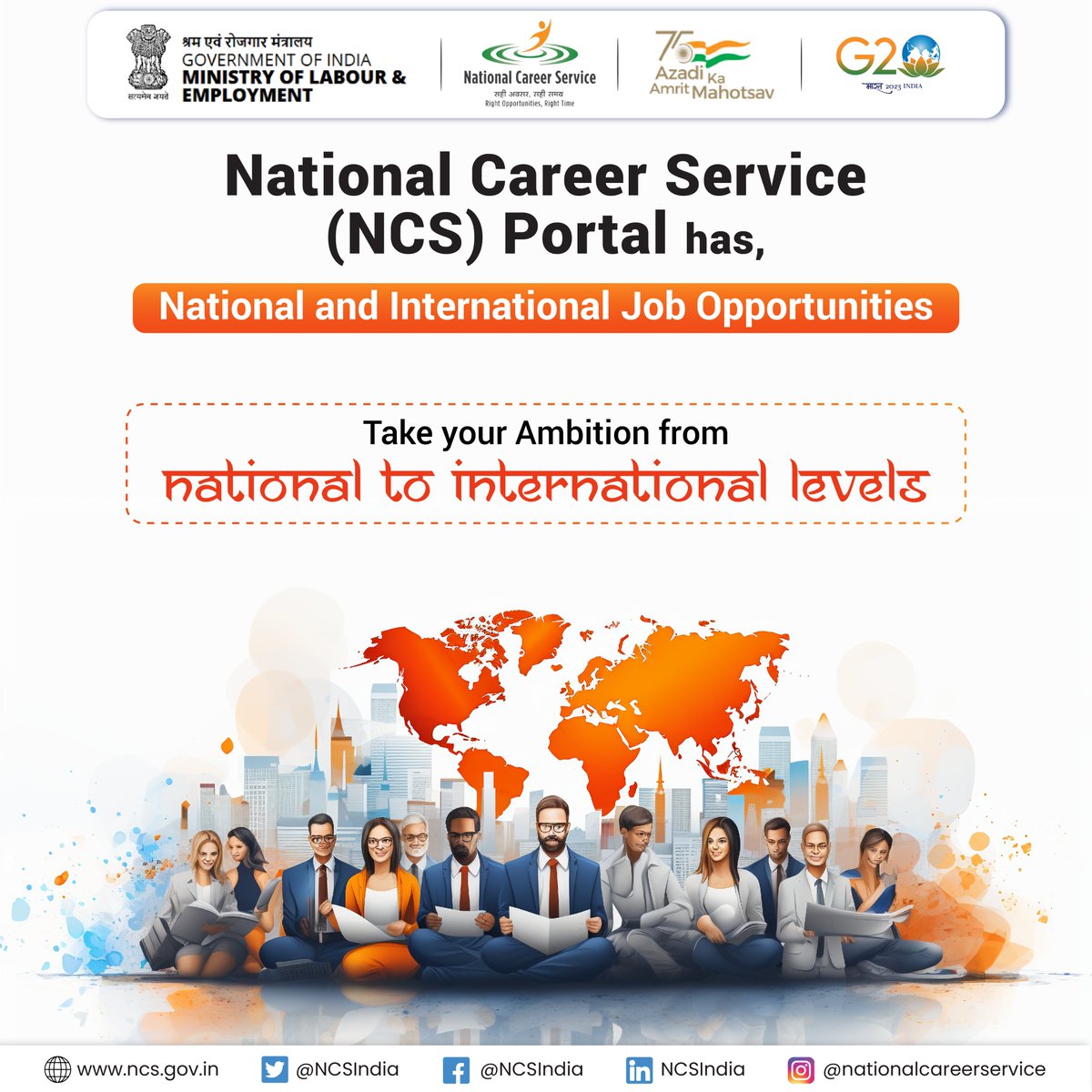 NCSIndia's tweet photo. NCS portal has national and international job opportunities for all aspiring job seekers. Please register at https://t.co/CzfOtPr53a today.

#NCSIndia #job #jobseeker #employer #internationaljob https://t.co/TJvUoRfbNZ
