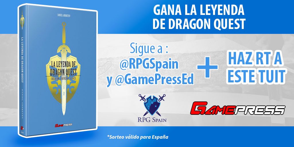 RpgSpain's tweet image. 🎁 ¡Nuevo SORTEO! 🎁

¡Hoy, además de Infinity Strash, se lanza el libro de @GamePressEd de Dragon Quest! ¡Y tienen un ejemplar para uno de vosotros! Participa para ganar esta preciosidad 😍😍

🔁RT
➡️Sigue a @GamePressEd y @RpgSpain 

Mucha suerte 🍀 a todos 😁😍