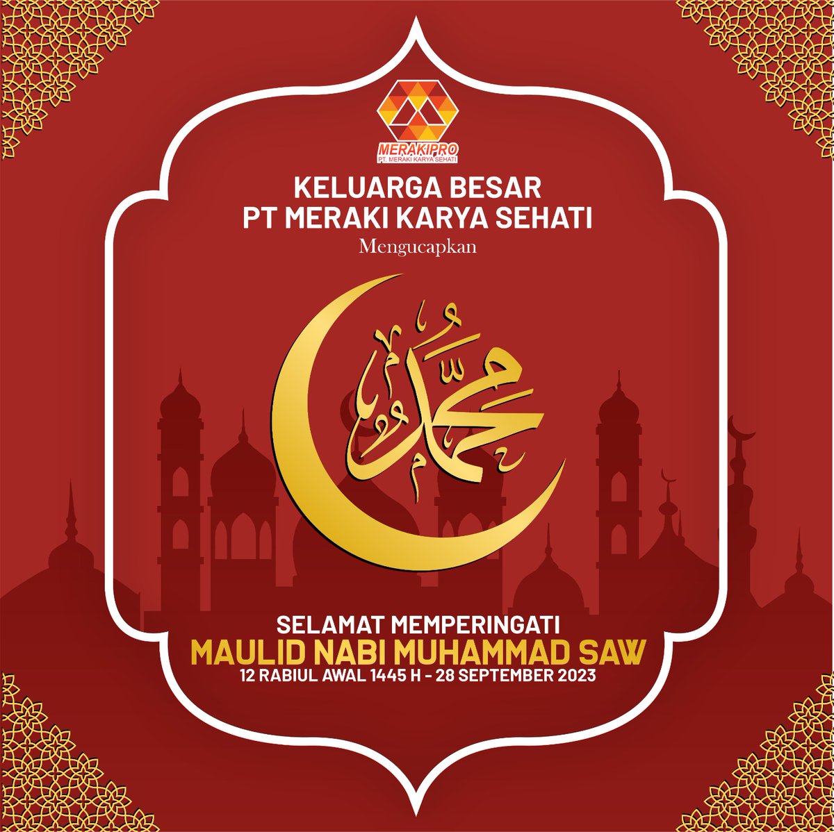 IdMeraki's tweet photo. Keluarga Besar PT.Meraki Karya Sehati Mengucapkan Selamat Memperingati Maulid Nabi SAW--PT.Meraki Karya Sehati

#meraki #merakikaryasehati #merakipro #maulidnabi https://t.co/uEkQtHi4CC