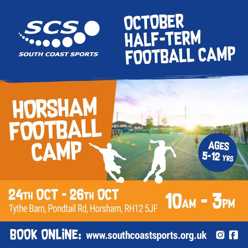 ⚽ October Half Term Football camp is now open for bookings!!⚽

Book your child's place now using the link below.

southcoastsports.org.uk/product/the-ty…
.
.
.
#ActiveKids #SportsCoaching #SouthCoastSports #CommunityCoaching #KidsSportsSussex #HolidayClubSussex #AfterSchoolClubs