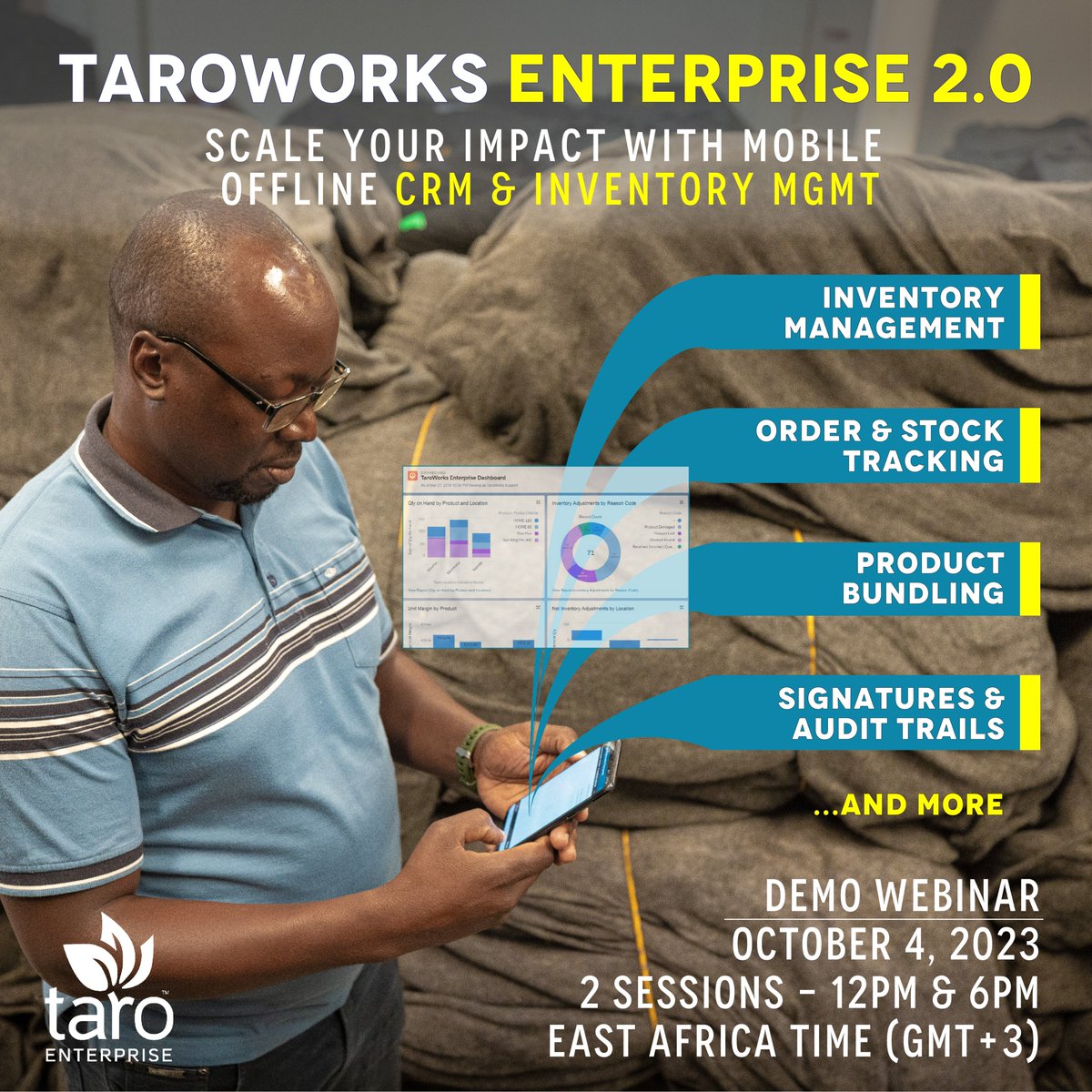 Webinar alert!  This year, we released our most comprehensive &amp; powerful tool yet, TaroWorks Enterprise 2.0. Join us for a live demo on Oct 4th. 
-Session 1 - 12pm EAT (GMT+3)
REGISTER: register.gotowebinar.com/register/30518…
-Session 2 - 6pm EAT (GMT+3)
REGISTER: register.gotowebinar.com/register/55851…