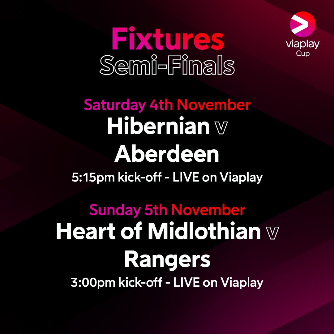 🏆 Your #ViaplayCup Semi-Final Line Up

📺 Watch both matches exclusively LIVE on @ViaplaySportsUK 

Who will reach the final on December 17?