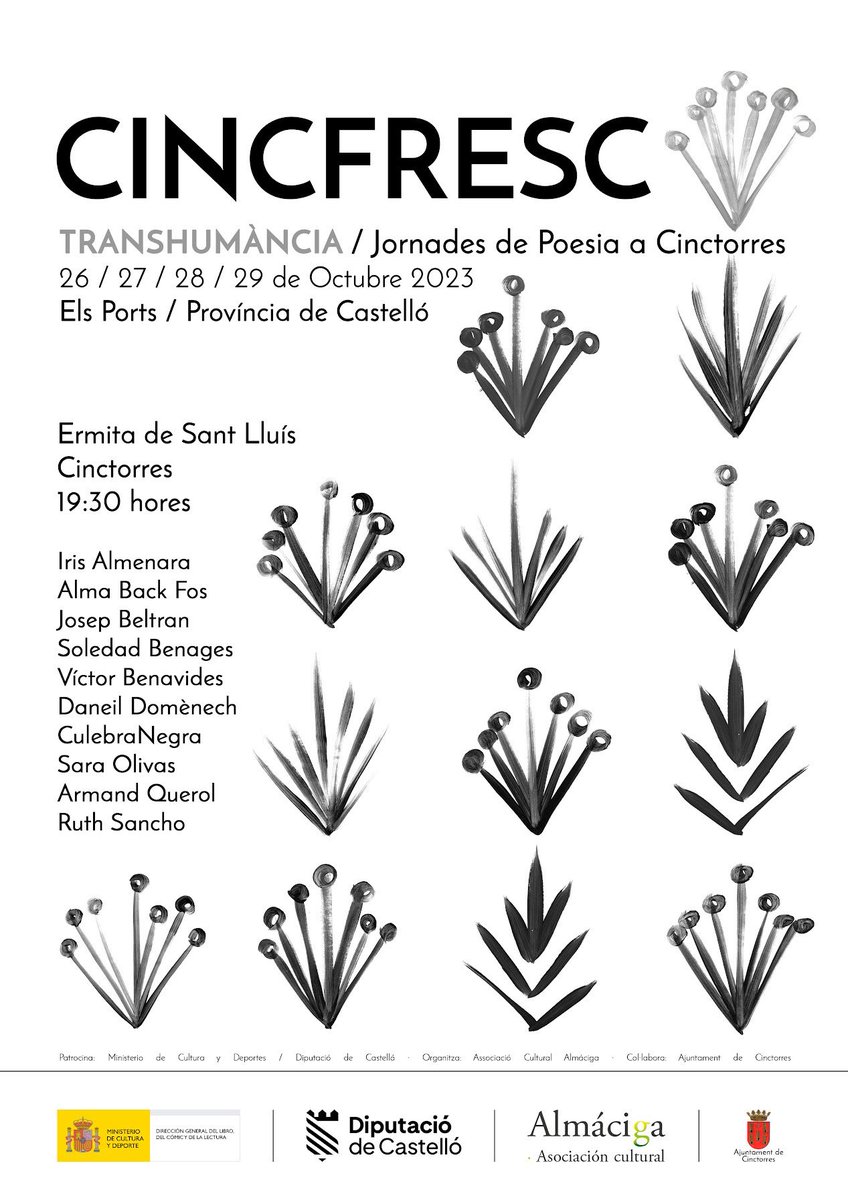 AlmacigaSocioc1's tweet photo. Promptament. Cincfresc. Transhumància. Festival de Poesia a Cinctorres. https://t.co/70VovZu5NE