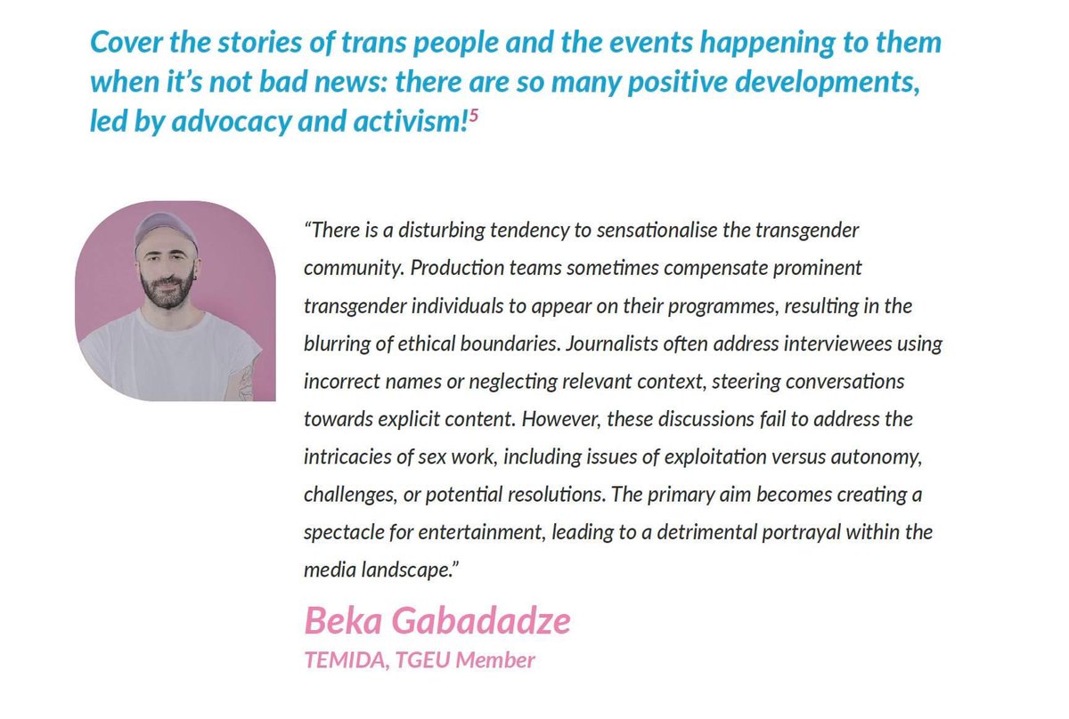 Temida_LGBTQI's tweet photo. TGEU has recently released its latest guide aimed at journalists.

The Trans Media Guide offers valuable advice on ethically and respectfully covering stories involving trans and nonbinary individuals.

https://t.co/i7TA96qmaI https://t.co/RssYhG8gmK
