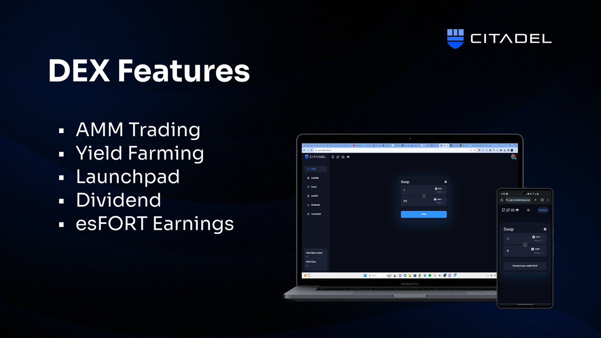 oghene_ganreTM's tweet photo. As observed in #Citadel's roadmap, https://t.co/KviYbHFr4b,
The DEX launch 'Genesis' was a successful one, the features makes it so unique that investors would find it hard to look away.
Let's check them out
#Base #BaseProject #Layer2 #FORT #esFort #BuildonBase https://t.co/ocoGdK7acD