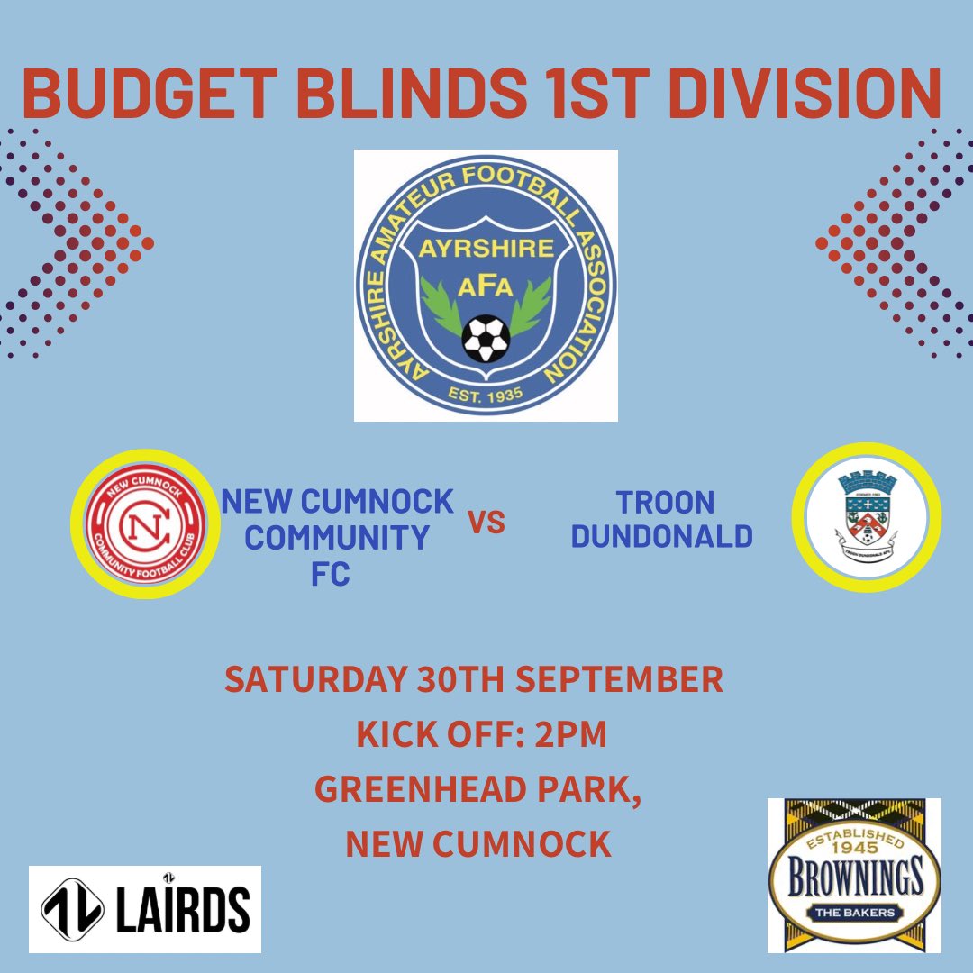 We travel to <a href="/aftonamateurfc/">New Cumnock Community FC</a> this weekend in the league! ⚽️